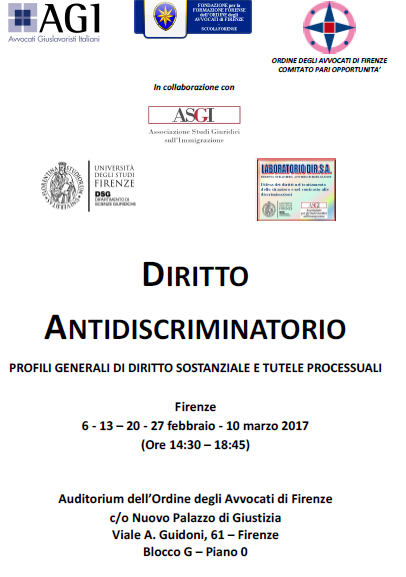 locandina corso diritto anti discriminitorio